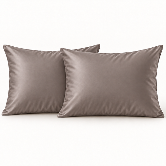 Y-NOT Kussenslopen Bamboe Taupe/Grey 60x70 cm  2-pack