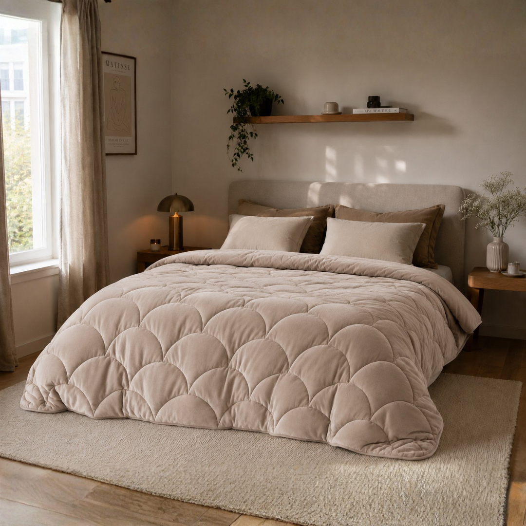 Y-NOT Velvet Dekbed Taupe/Grey