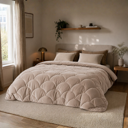 Y-NOT Velvet Dekbed Taupe/Grey