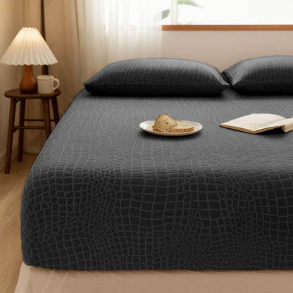 Matras Hoeslaken Velvet  Snake Skin - Jet Black