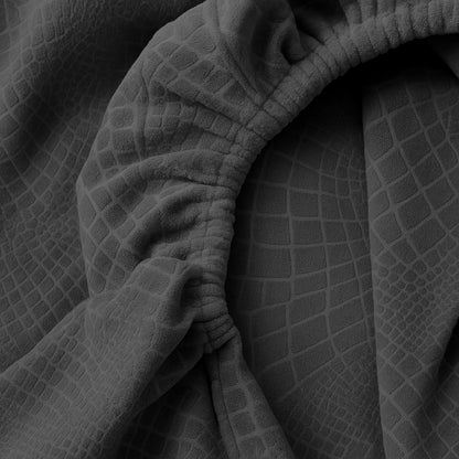 Matras Hoeslaken Velvet  Snake Skin - Jet Black