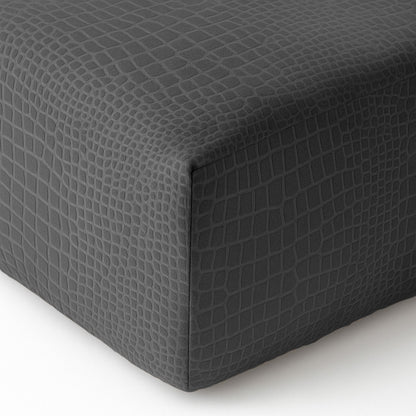Matras Hoeslaken Velvet  Snake Skin - Jet Black
