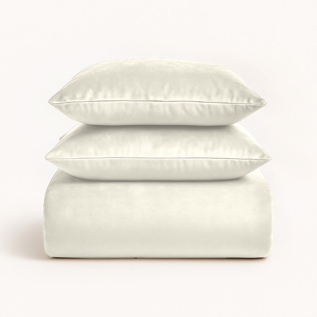 Dekbedovertrek set Velvet Pearl White