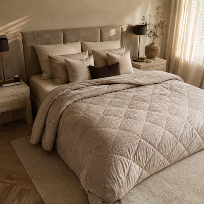Y-NOT Velvet Snake Dekbed Taupe