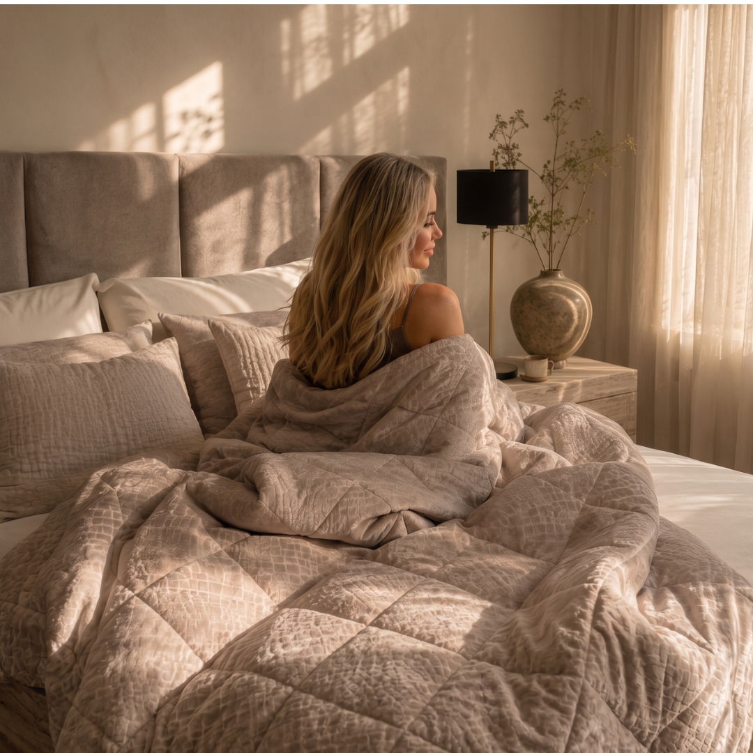 Y-NOT Velvet Snake Dekbed Taupe