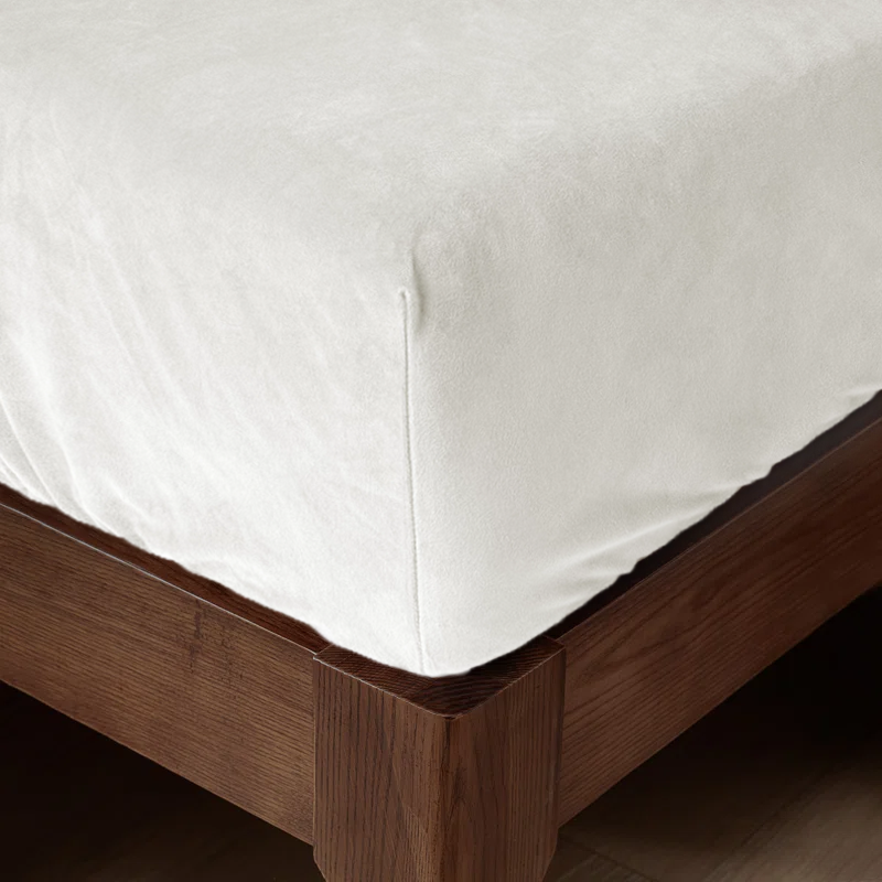 Matras Hoeslaken Velvet Pearl White
