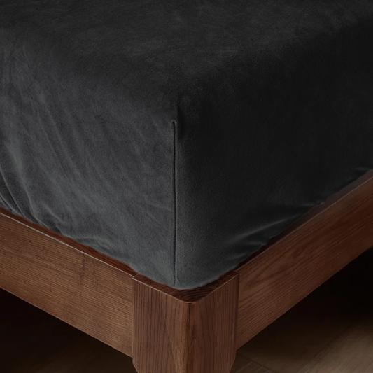 Hoeslaken Velvet  Obsidian Black