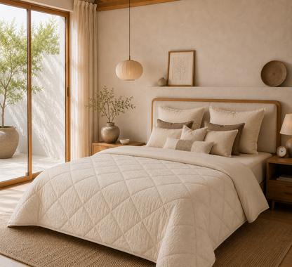 Y-NOT Zomerdekbed Teddy Pearl White