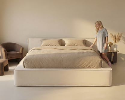 Amore Velvet bed met Opbergruimte + Hybrid Pocket 500 Matras - Nº26 - Pearl White