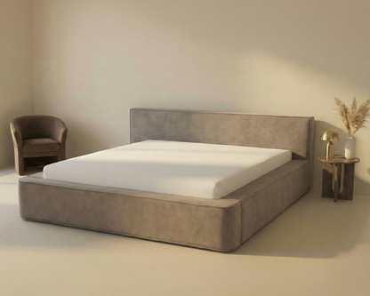 Amore Velvet bed met Opbergruimte + Hybrid Pocket 500 Matras - Nº89 - Taupe