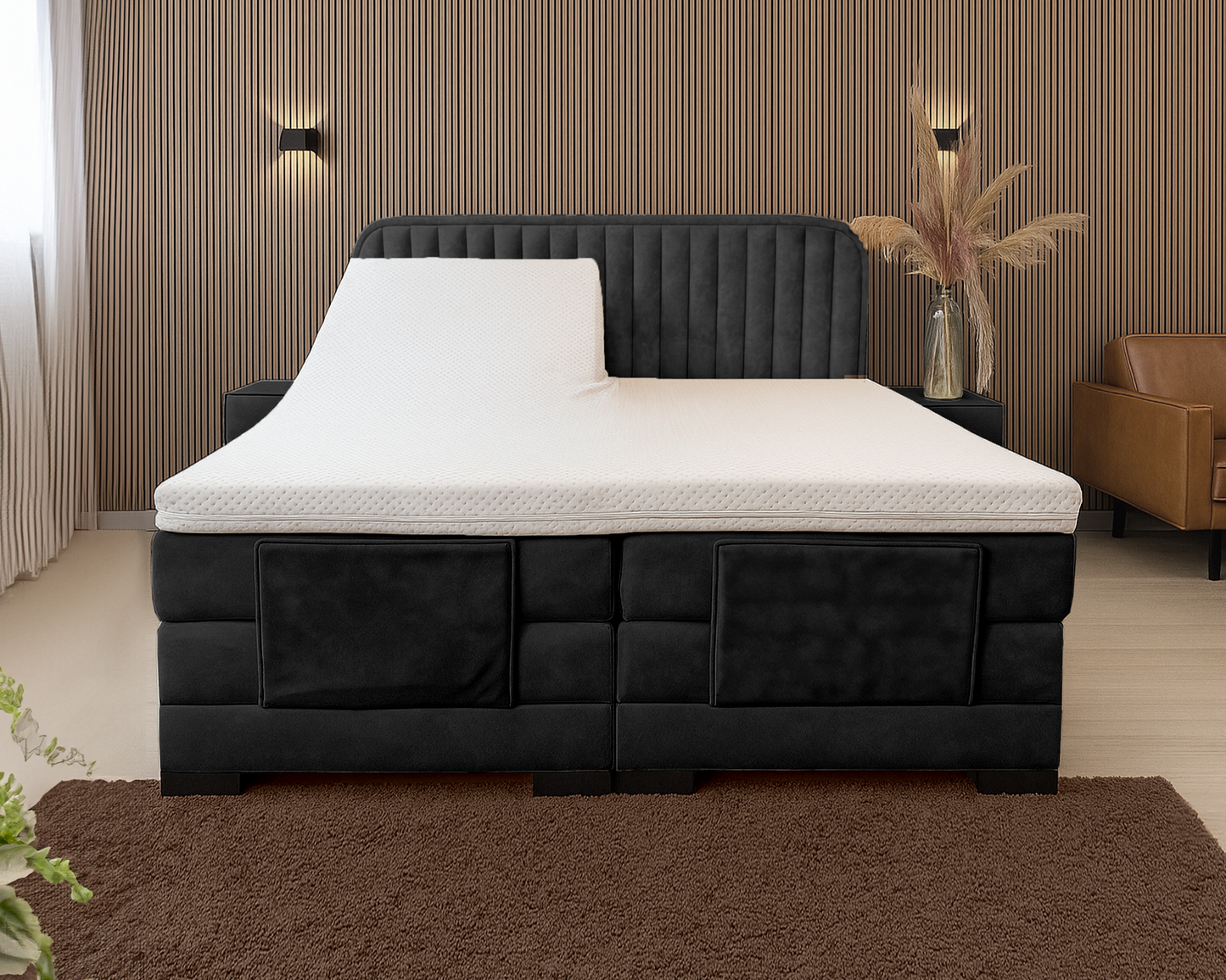 Y-NOT - Elektrische Boxspring - Japandi Rondo - Complete set - Nº30 Black