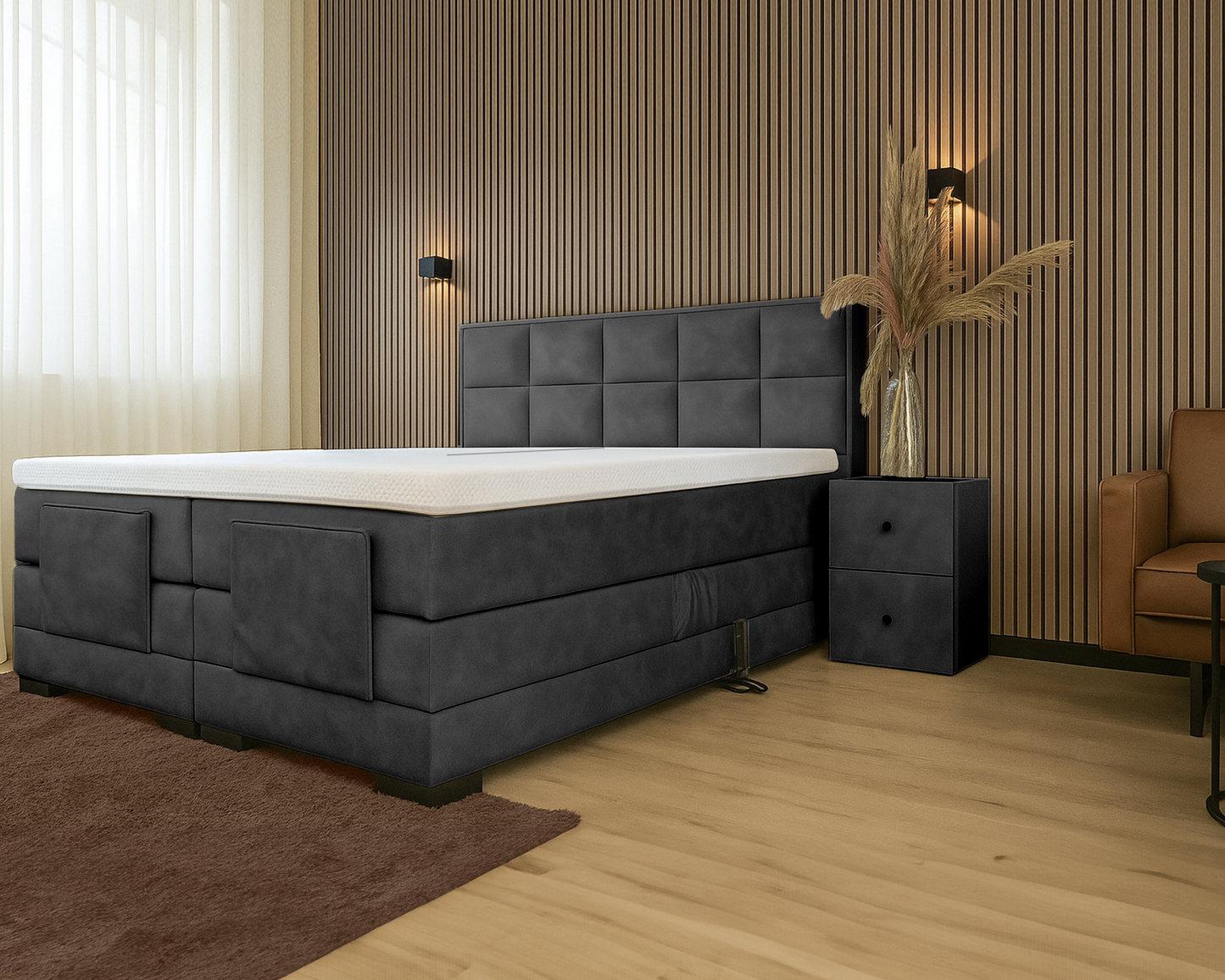 Y-NOT - Elektrische Boxspring - Cleo - Complete set - Nº32 Antraciet