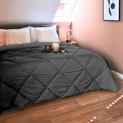 Dekbed Zonder Overtrek Mat Satijn Taupe / Antra (220cm lang)