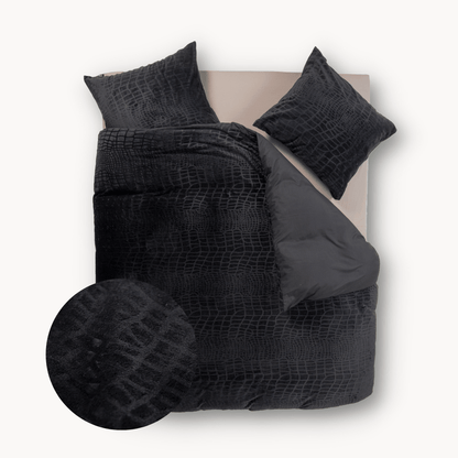 Dekbedovertrek set Velvet - Snake Skin - Jet Black - Y-NOT | be different