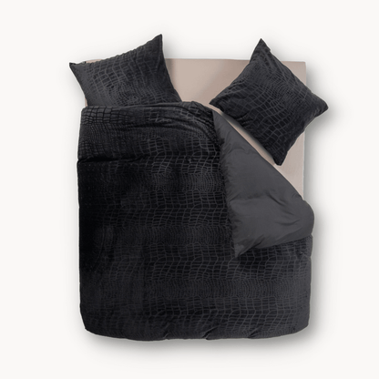 Dekbedovertrek set Velvet - Snake Skin - Jet Black - Y-NOT | be different