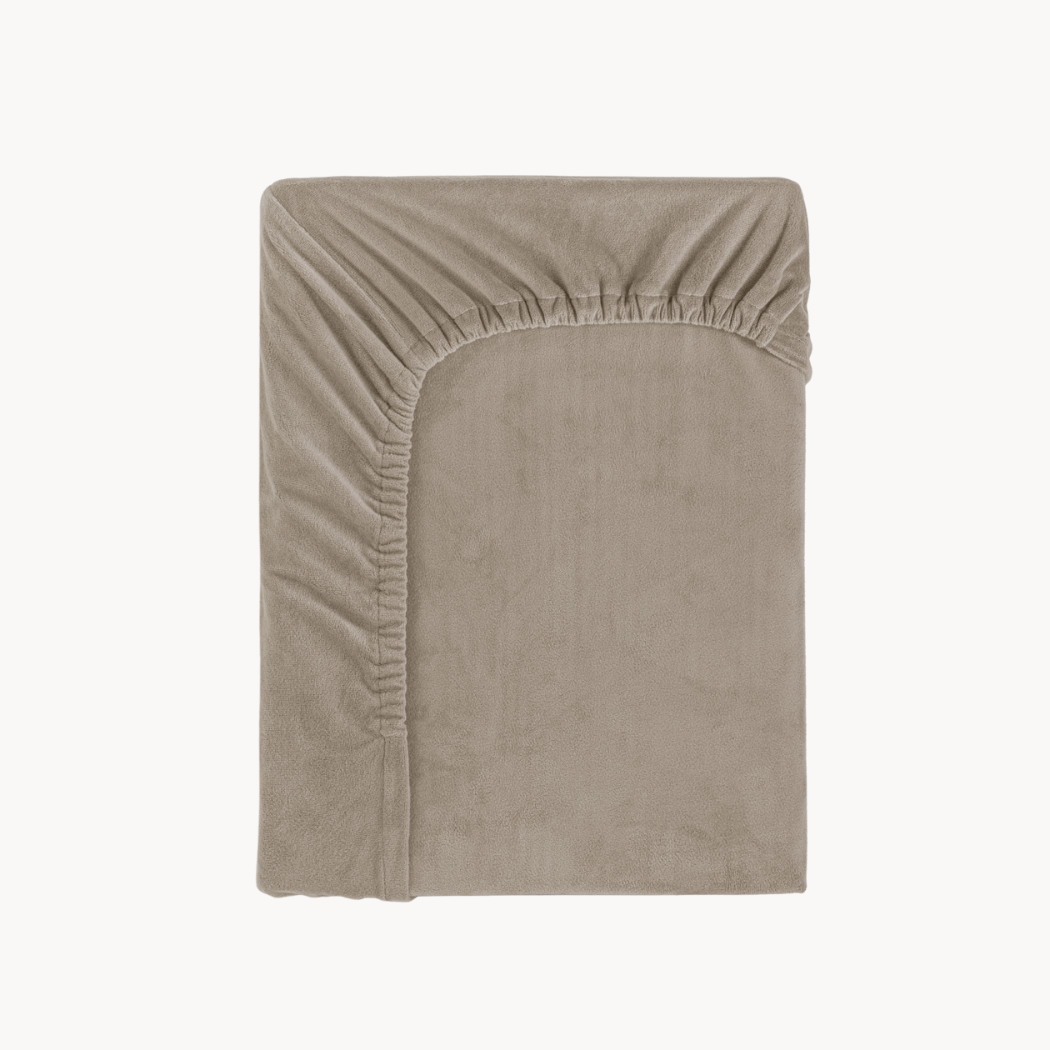 Drap-housse pour matelas - Velours Tan Taupe