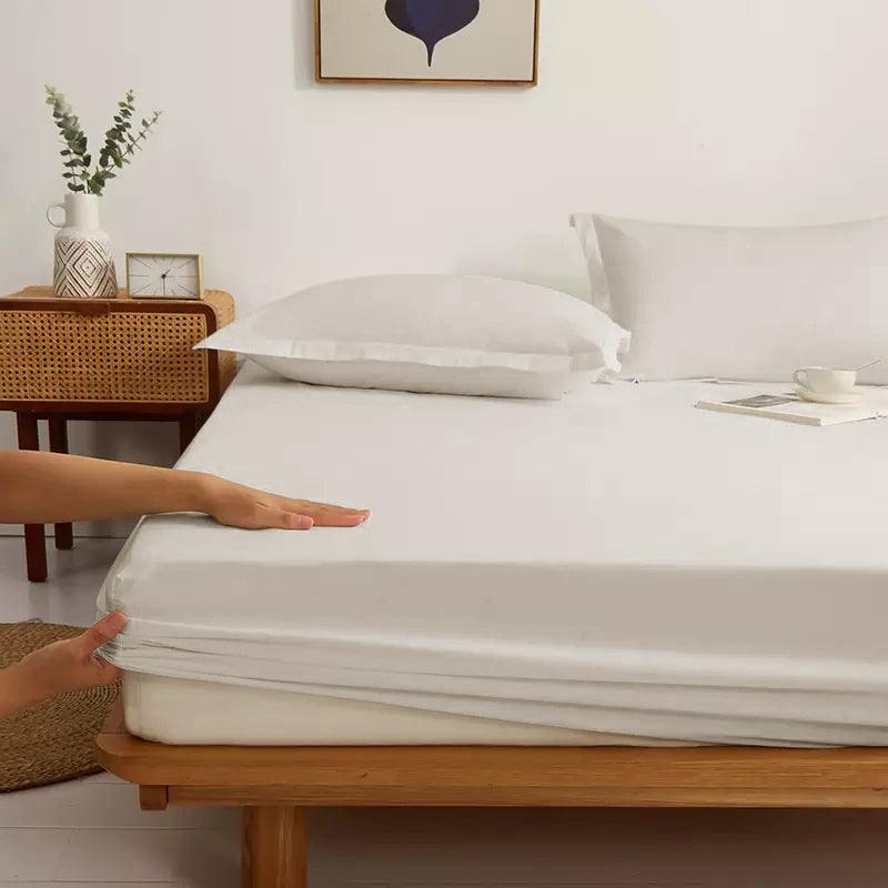 Matras Hoeslaken Katoen Satijn Premium Pearl White
