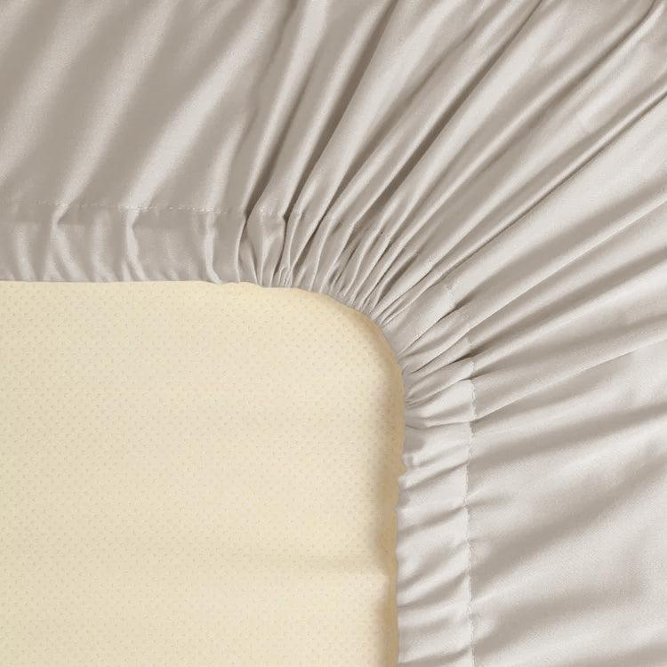 Topper Hoeslaken Katoen Satijn Premium Pearl White