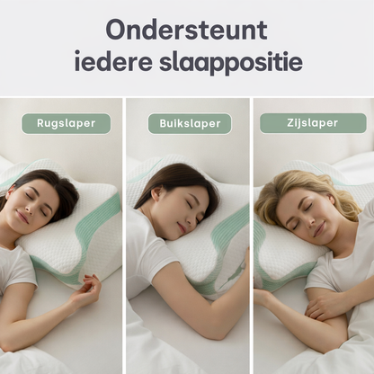 Close up van Y NOT Dreampillow Ergonomic met ademende en zachte hoes