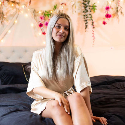 Satijnen Kimono Beige