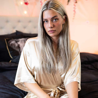 Satijnen Kimono Beige