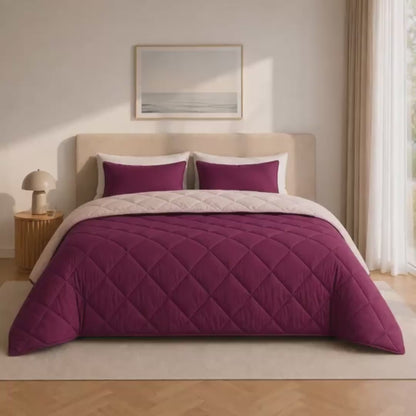 Y-NOT Zomerdekbed Plum / Offwhite