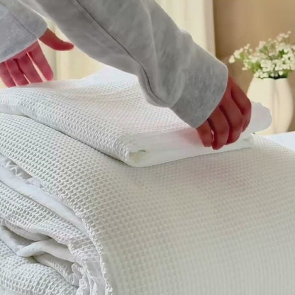 YNOT Waffle White dekbed zonder overtrek voor een strak opgemaakt bed in 10 seconden