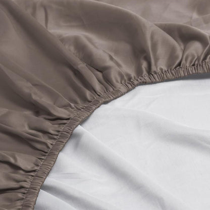 Topper Hoeslaken Katoen Satijn Premium Taupe
