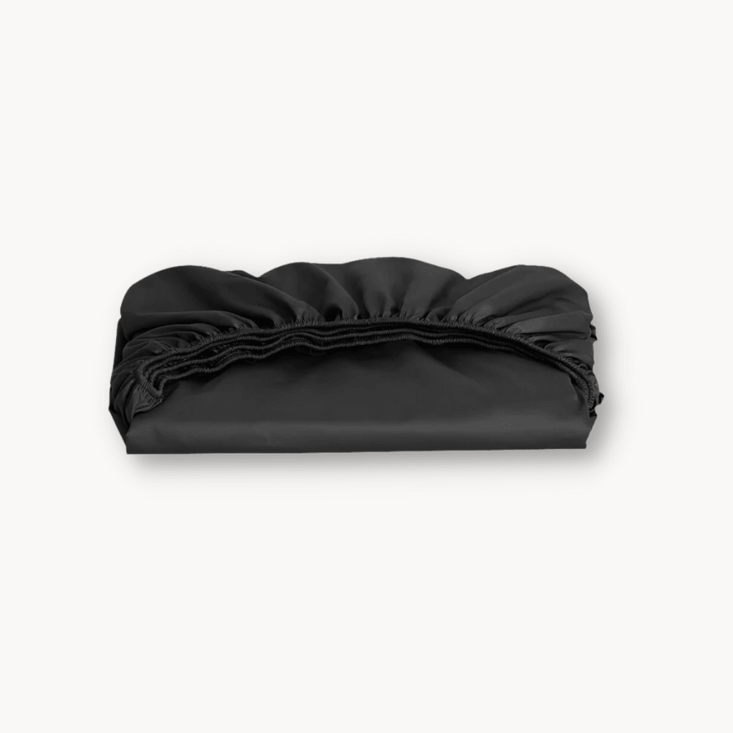 Topper Fitted Sheet Cotton Satin Black - Y-NOT | be different