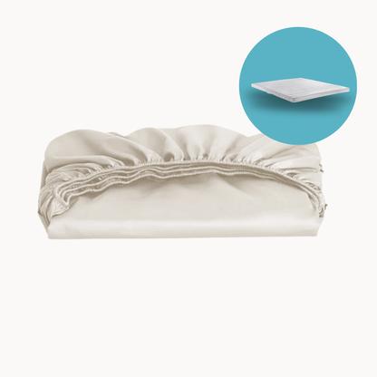 Topper Hoeslaken Katoen Satijn Premium Pearl White