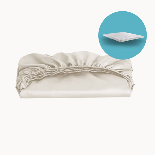 Topper Hoeslaken Katoen Satijn Premium Pearl White