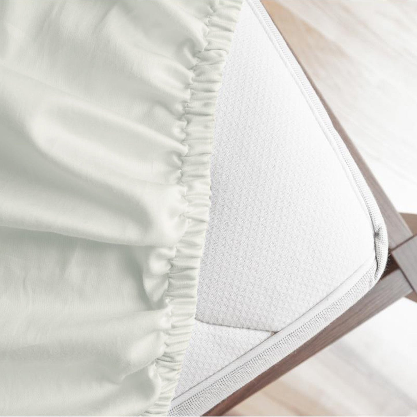 Matras Hoeslaken Katoen Satijn Premium Pearl White