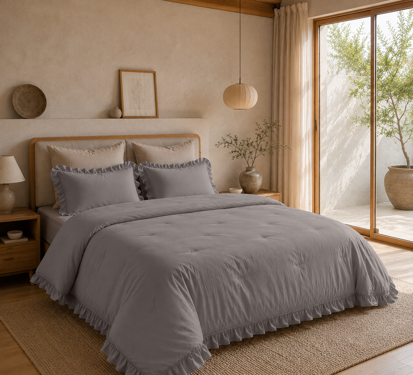 Y-NOT Ruffles Dekbed Taupe