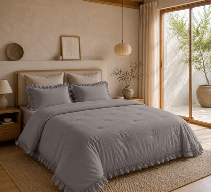 Y-NOT Ruffles Dekbed Taupe