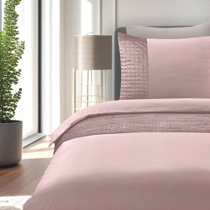 Dekbedovertrek set Velvet Border Chai Latte Pink