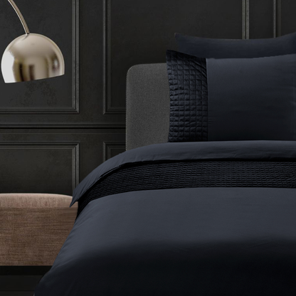 Dekbedovertrek set Velvet Border Obsidian Black