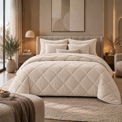 Y-NOT Velvet Dekbed Pearl White