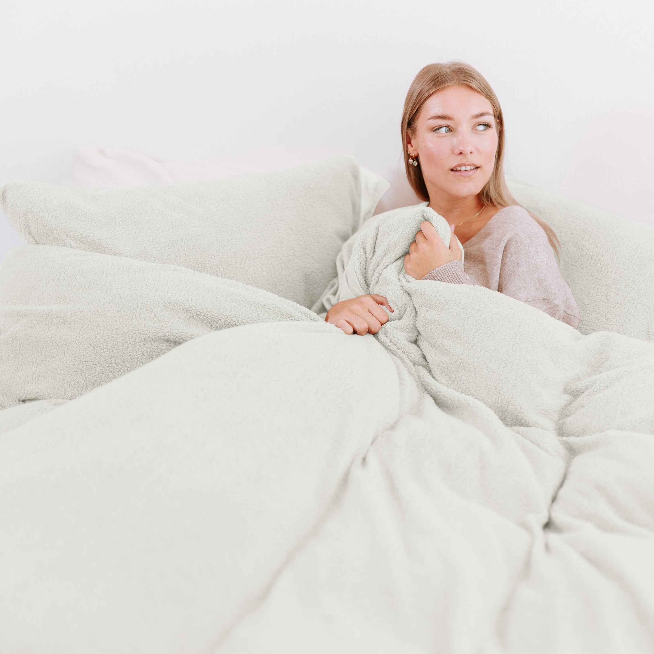 Duvet cover set Teddy Sleep on Clouds White